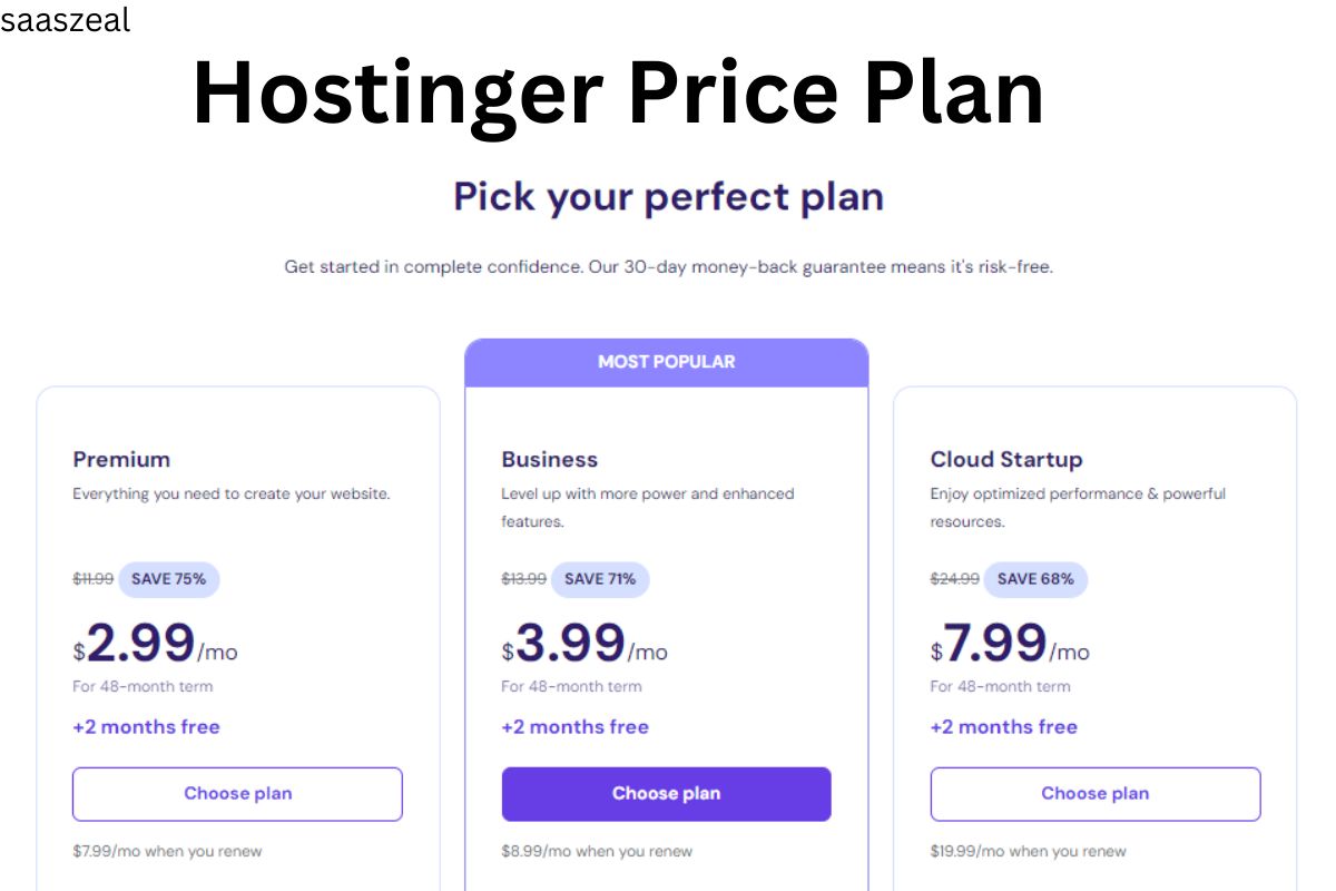 hostinger pricing plan