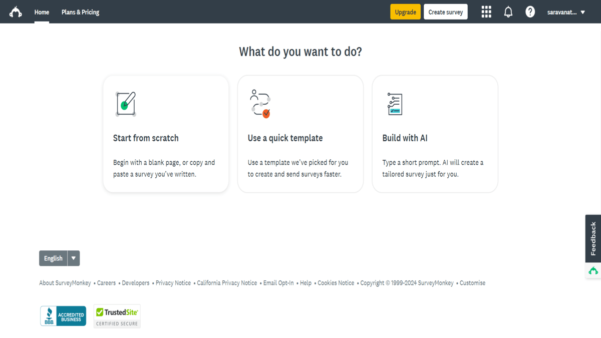 SurveyMonkey Homepage