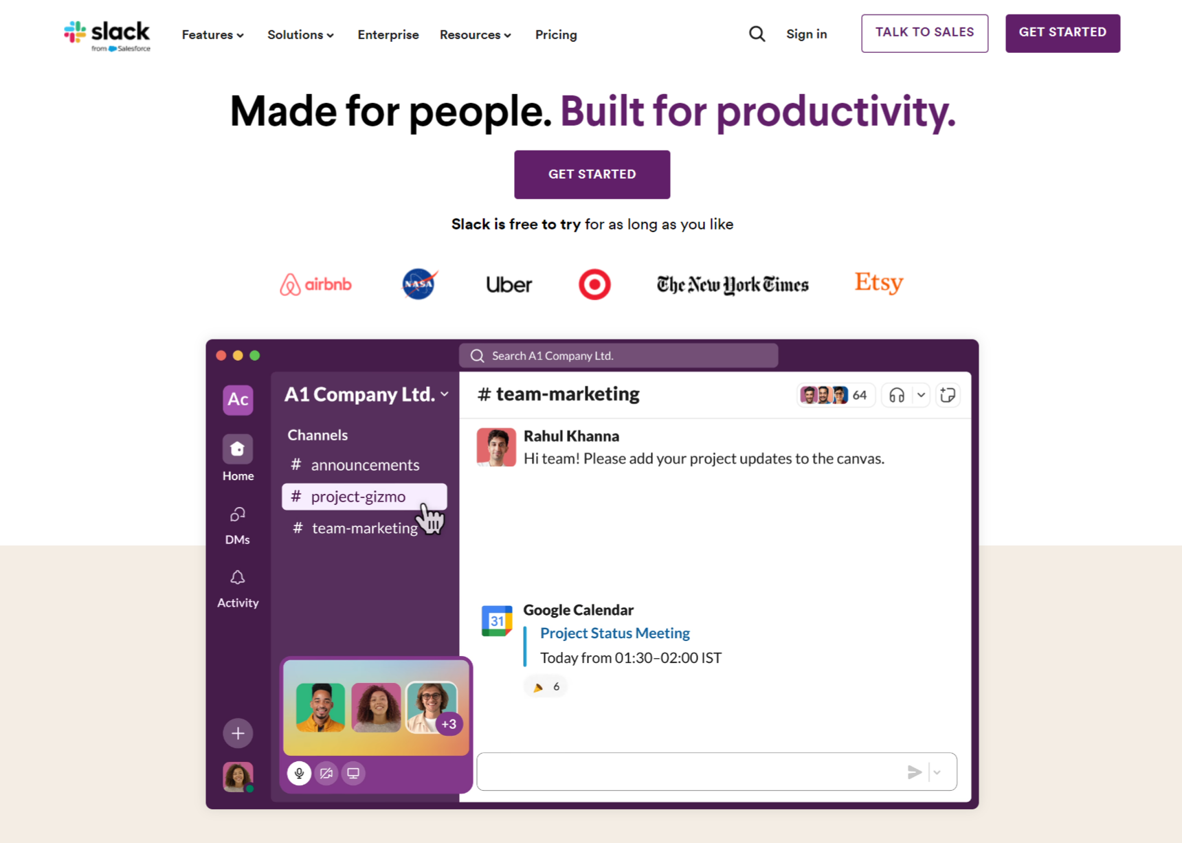 Slack Homepage