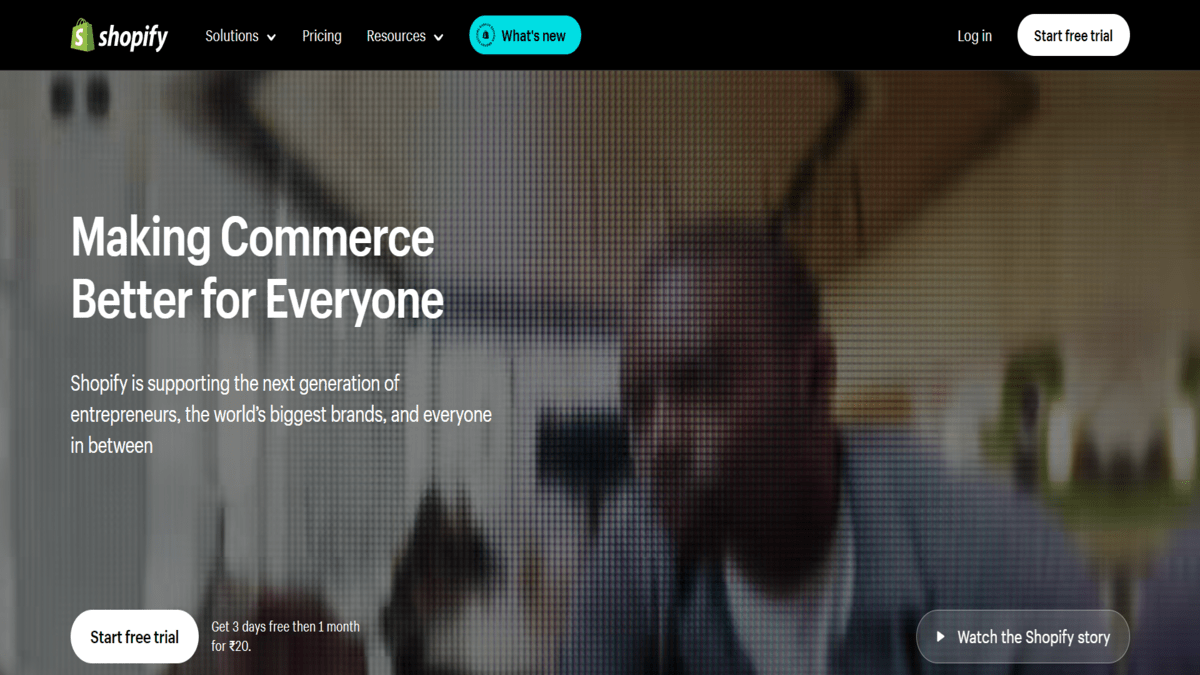 Shopify Homepage