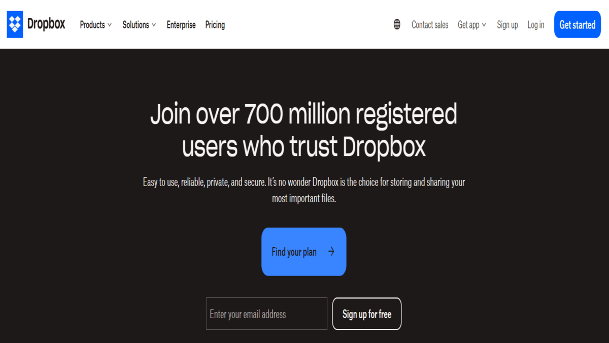 Dropbox Homepage