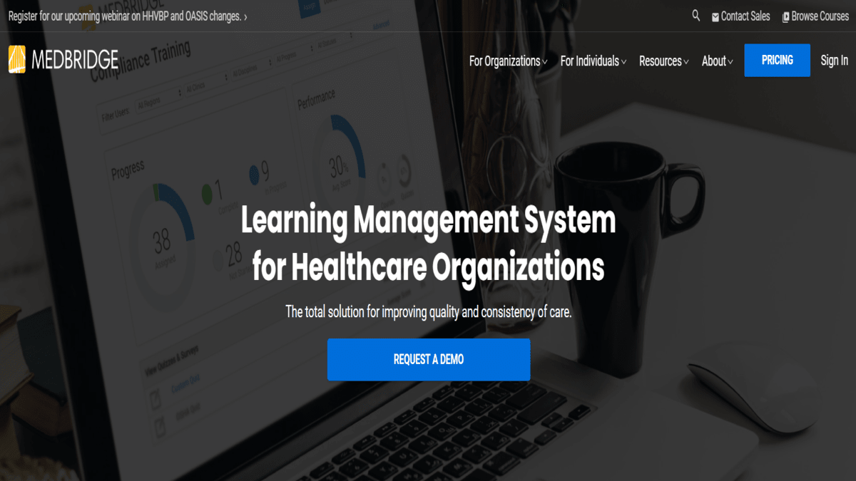 MedBridge LMS Homepage