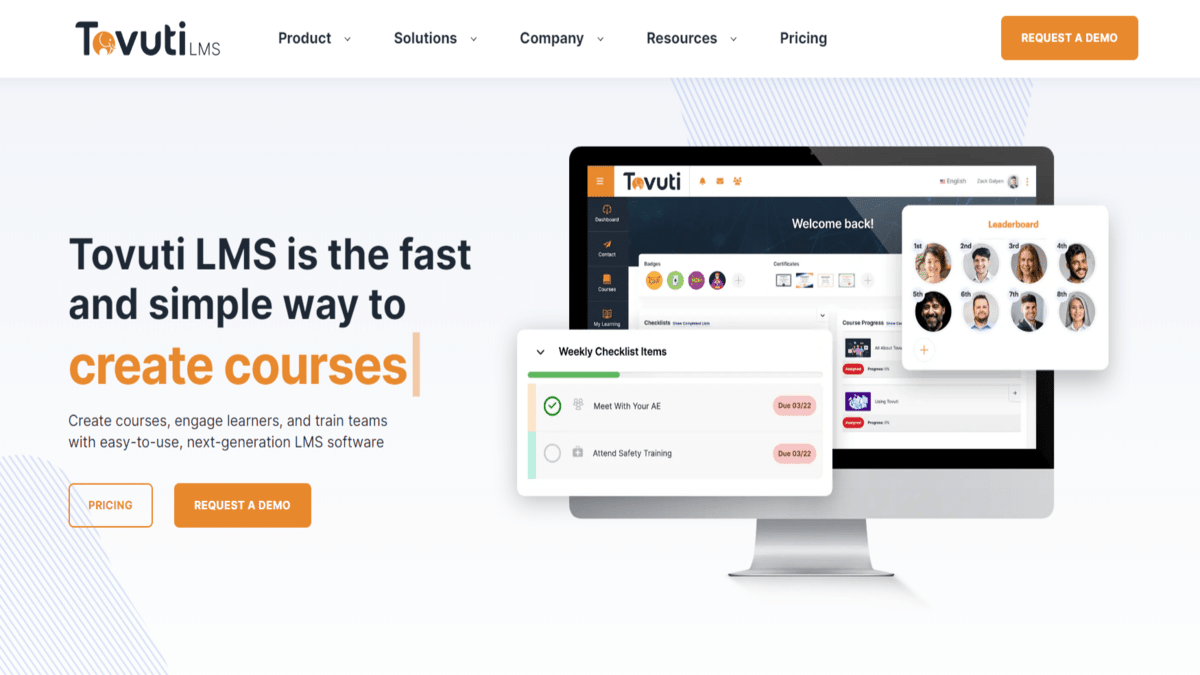 Tovuti LMS Homepage