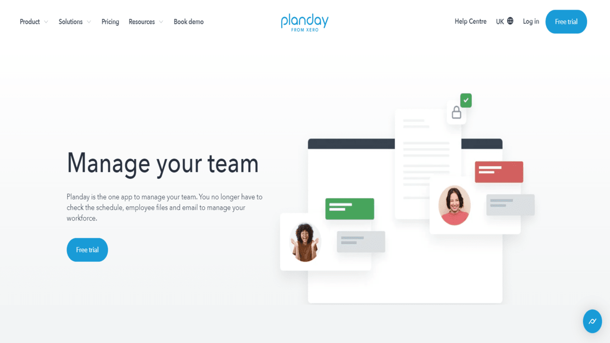 Planday Homepage Screenshot