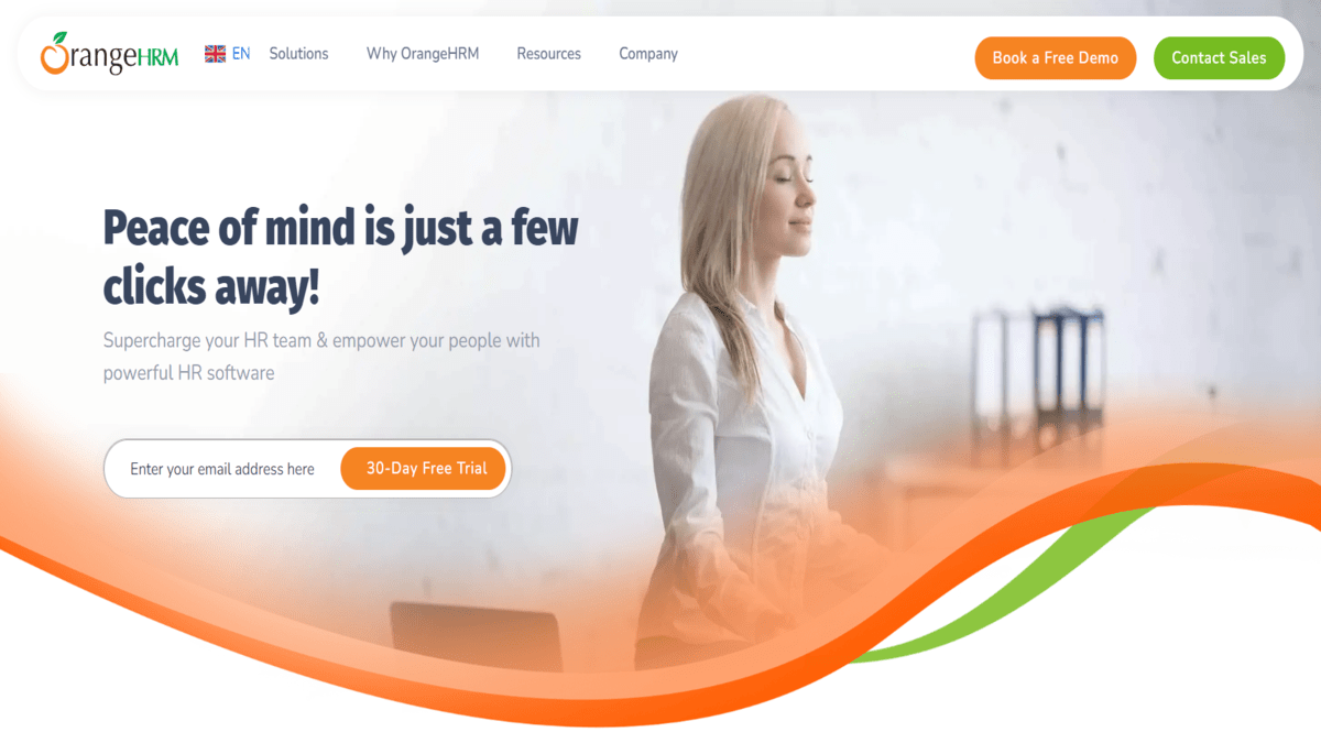 OrangeHRM Homepage Screenshot