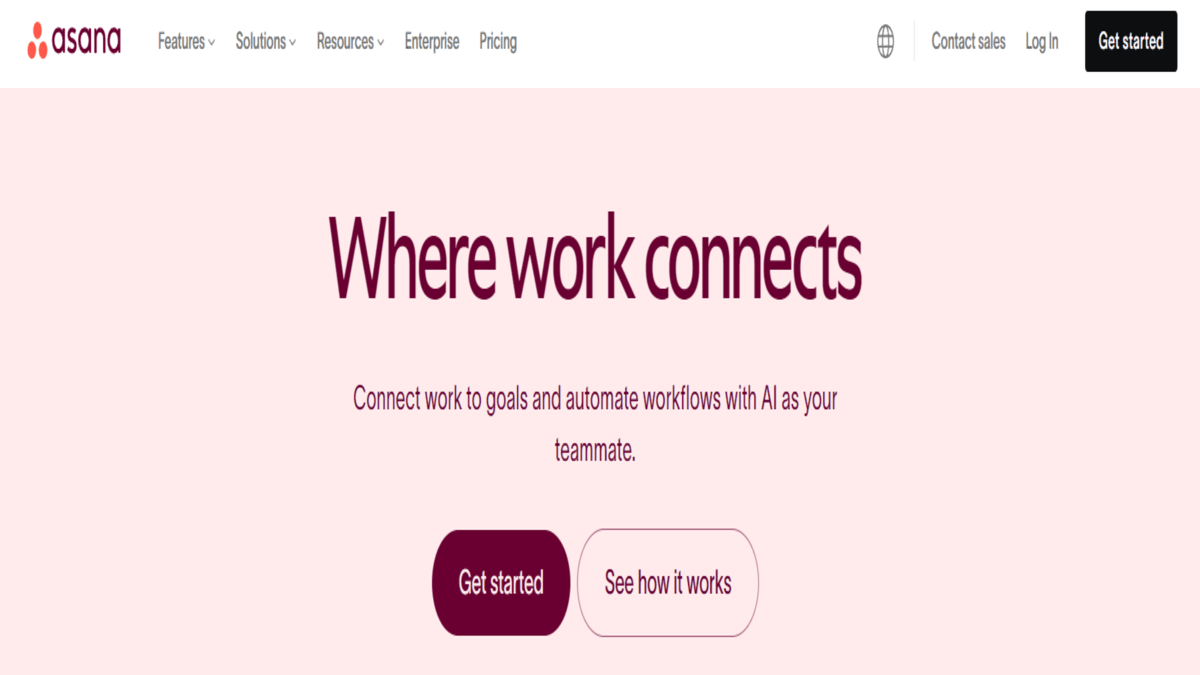 Asana Homepage Screenshot