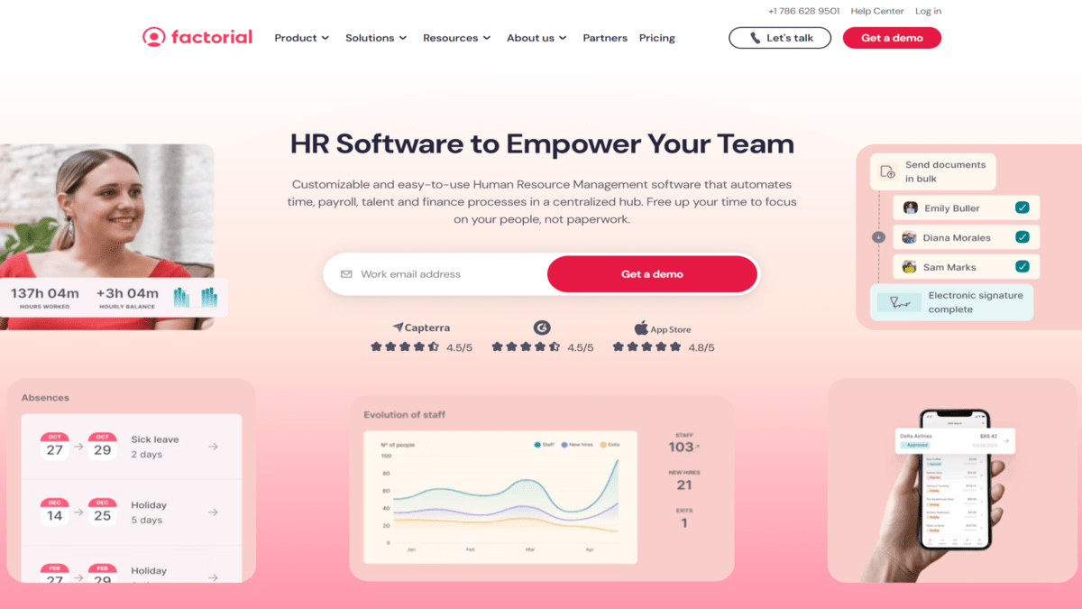 Factorial HR Homepage Screenshot