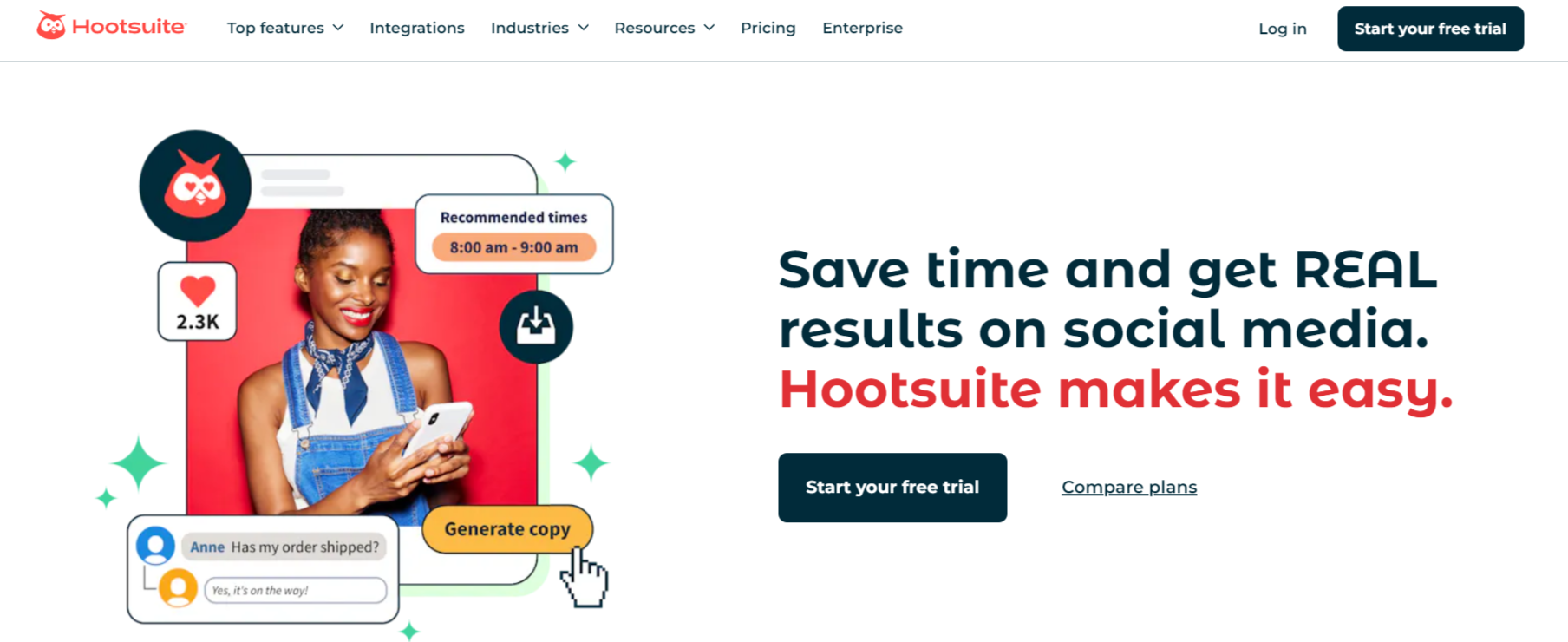 Hootsuite Hoempage